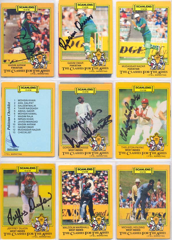 Scanlens 1986-87 Clashes For The Ashes Aust/Pak/Eng (66)