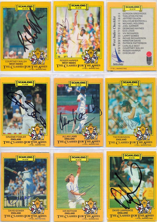 Scanlens 1986-87 Clashes For The Ashes Aust/Pak/Eng (66)