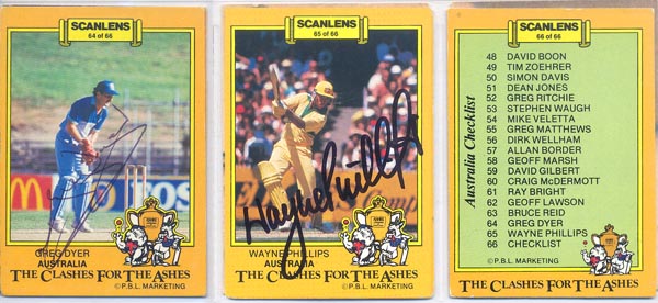 Scanlens 1986-87 Clashes For The Ashes Aust/Pak/Eng (66)