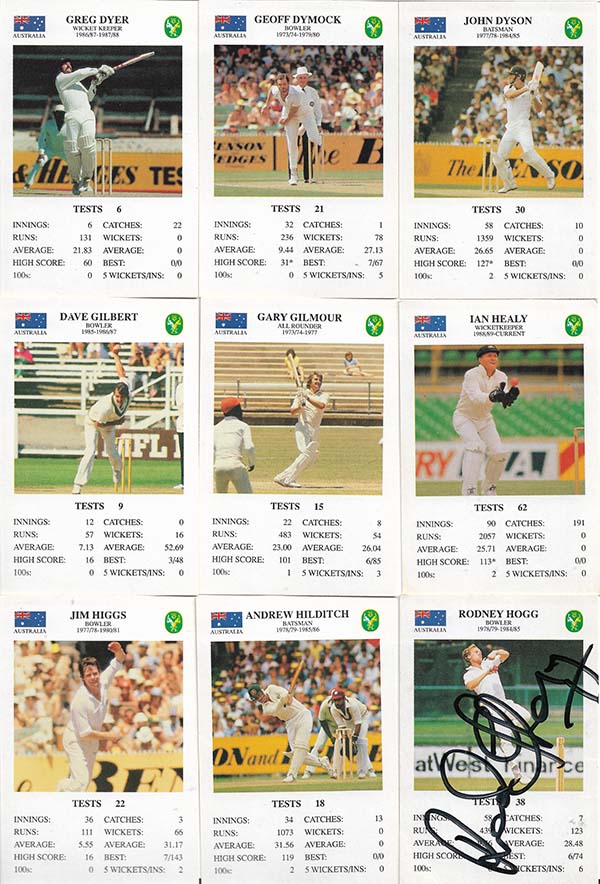 Spears 1993-94 Test Match Card Game