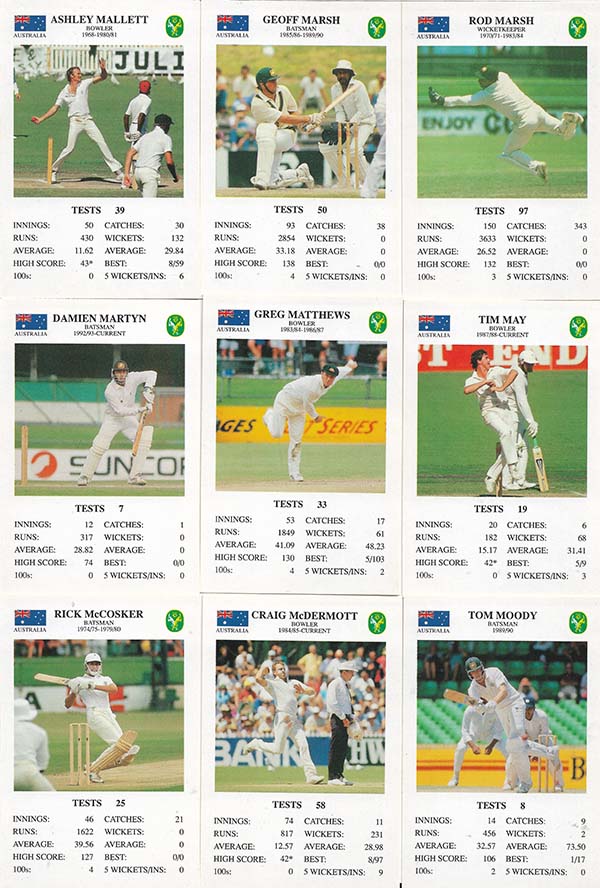 Spears 1993-94 Test Match Card Game