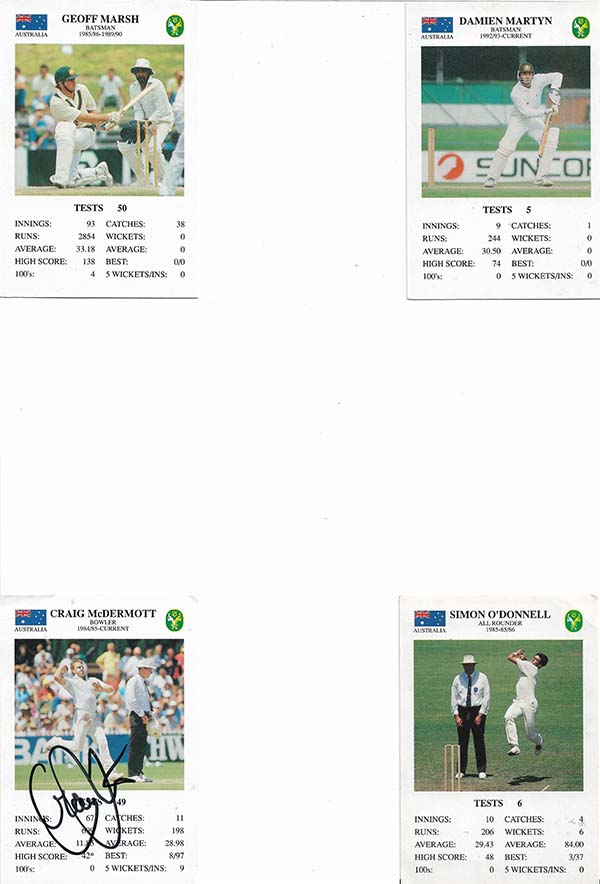 Spears 1993-94 Test Match Card Game